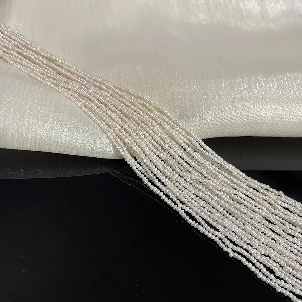 1.8-2 مللي متر AAA لؤلؤ المياه العذبة الطبيعية غير النظامية الأبيض معزول فضفاض الخرزة مجوهرات DIY بها بنفسك شخصية سوار إكسسوارات عقد