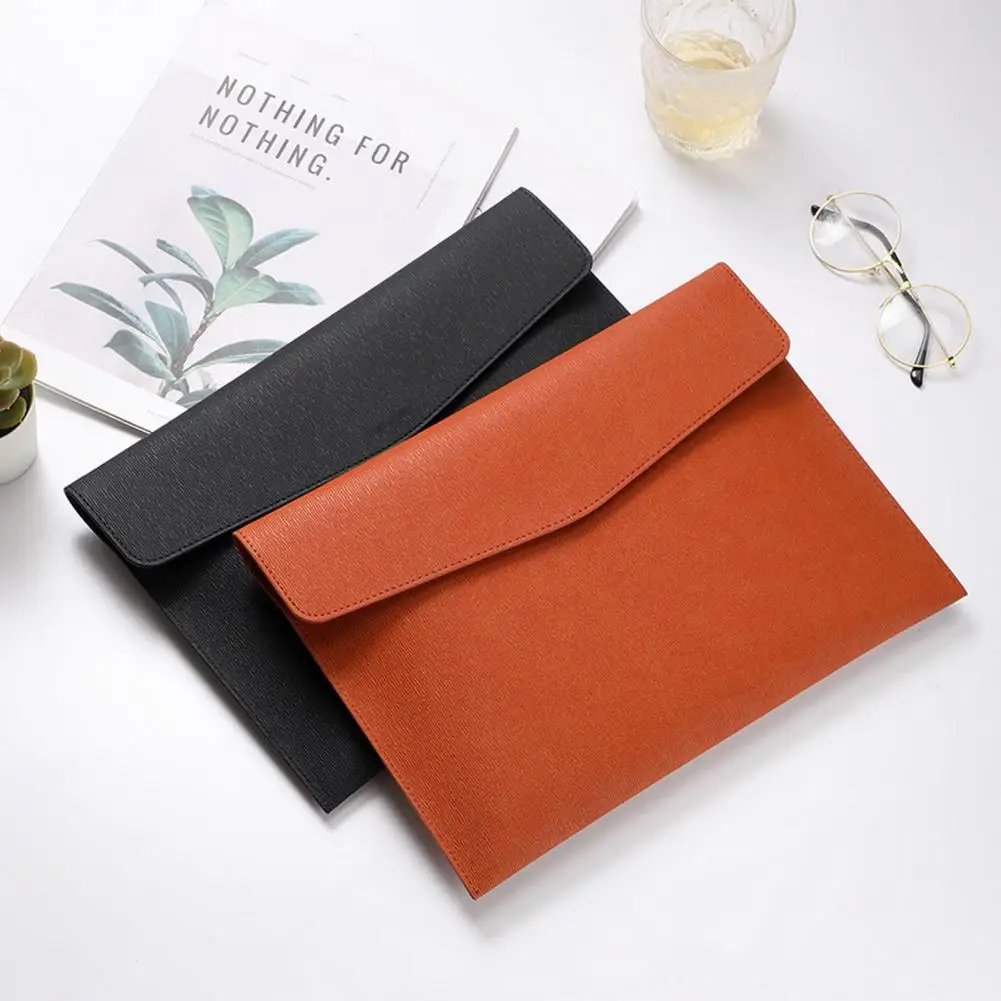Waterproof Leather A4 Business Briefcase File Folder Document Paper Organizer Storage Bag School Office Stationery