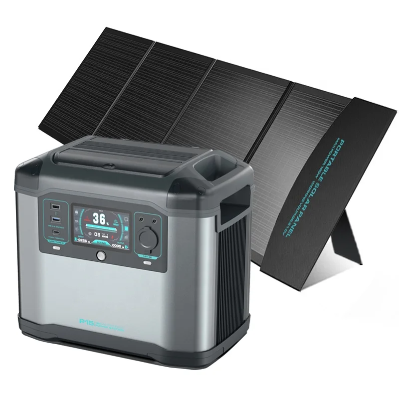 

Tent Camp Portable Power Station 1500W Solar Panel 100W Kit Fast Charging Energy Storage System 278100mAh For Home Outdoor