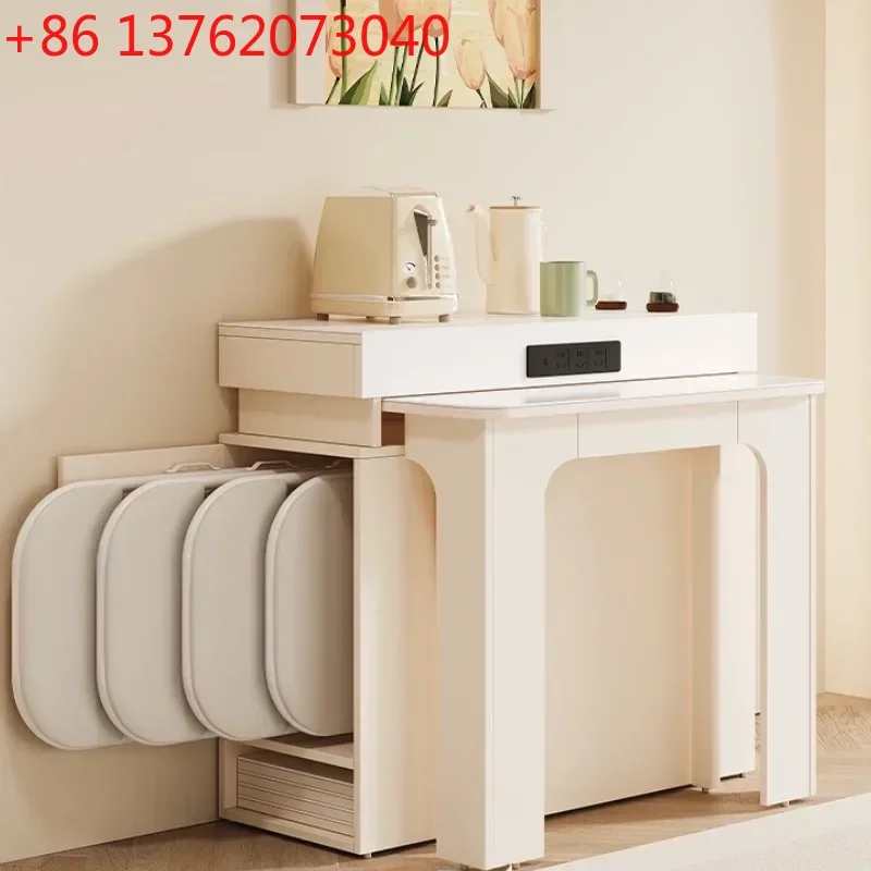 

Белый скандинавский современный обеденный стол со стульями, многофункциональный компактный обеденный стол, складной кухонный стол, мебель для столовой