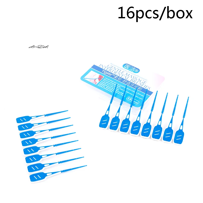 16Pcs Interdentalbürsten Silikon Zahnstocher Pinsel Zwischen Zähne Silikon Zahnstocher Mit Gewinde Oral Reinigung Werkzeug