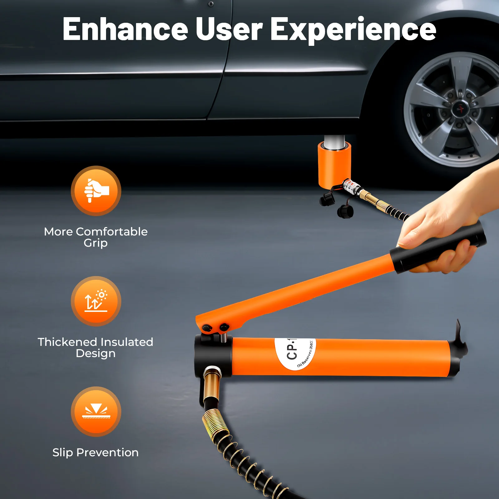 

20T Hydraulic Cylinder Jack Power Ram Anti-slip Ring Stroke Mini Single Acting Lifting Cylinders Hydraulic Hand Pump 70Mpa