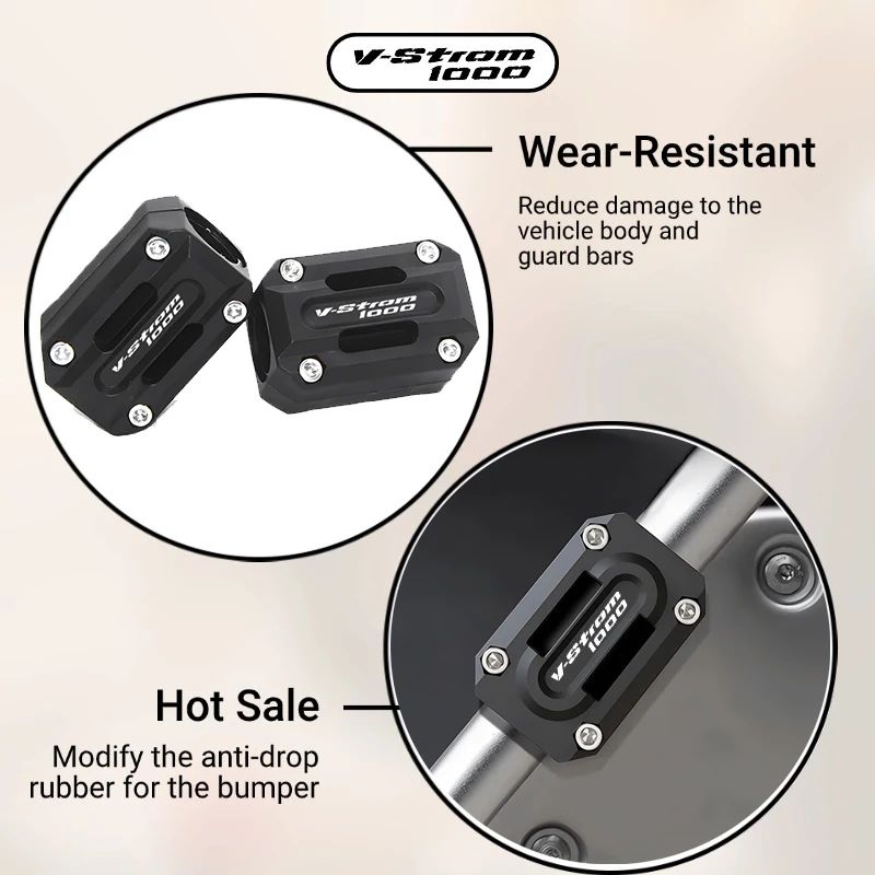 

For V STROM1000 DL 1000 ADVENTURE 25MM Motorcycle Engine Guard Crash Bar Bumper Protector Decorative Block 22-25-28mm