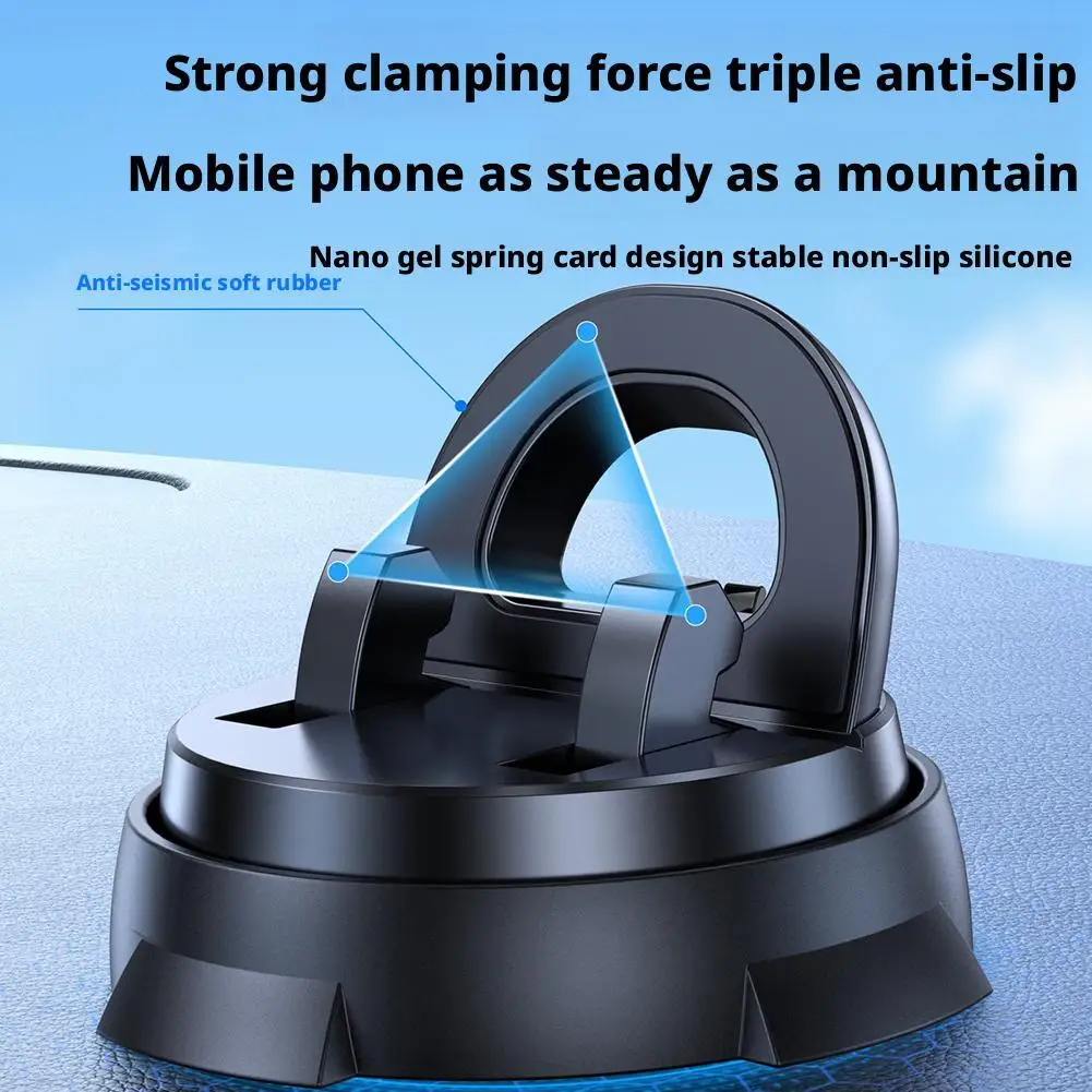 Universal Car Phone Holder Mount, Strong Suction Cup Dashboard Stand with 360° Rotation, Anti-Slip Gripper, Hands-Free cradle