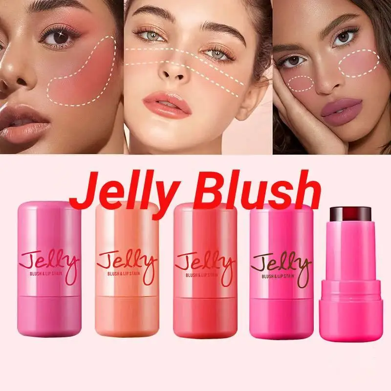 Newest Jelly Blush Natural Long Lasting 3in1 Cheek Lip Tinted Moistured Blush Stick Brighten Cream Water Jelly Tint Stick Makeup