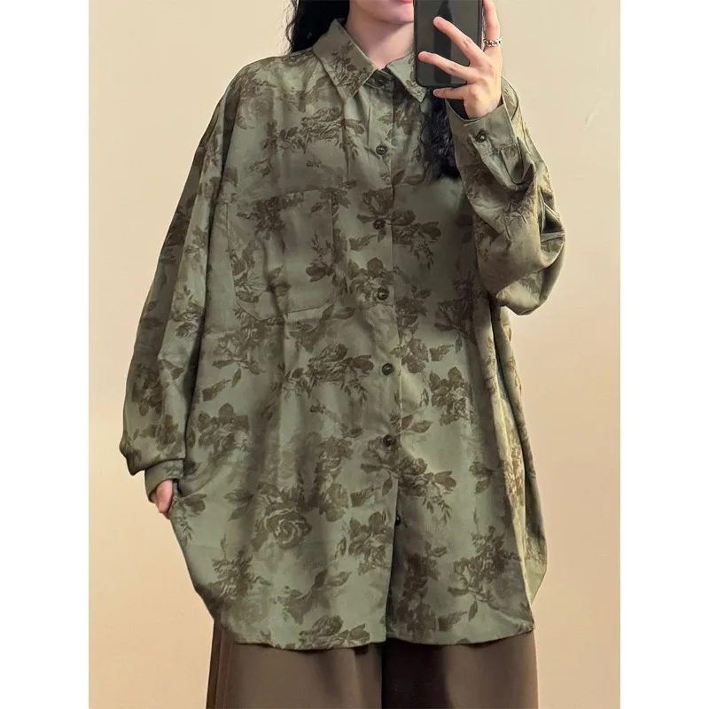 

Женская свободная блузка оверсайз с длинным рукавом в винтажном японском стиле преппи, повседневная ретро-блузка в стиле BF, осенние топы, новинка TT1343