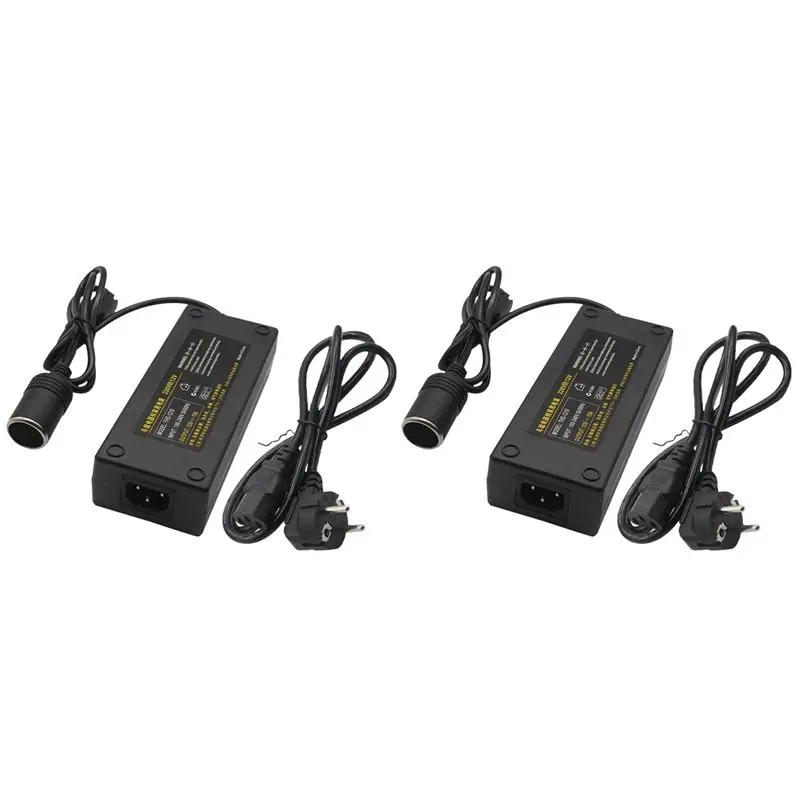 2X 12V 15A 160W Car Power Converter 220V To 12V Power Adapter Converter Car Home Cigarette- Lighter Converter EU Plug