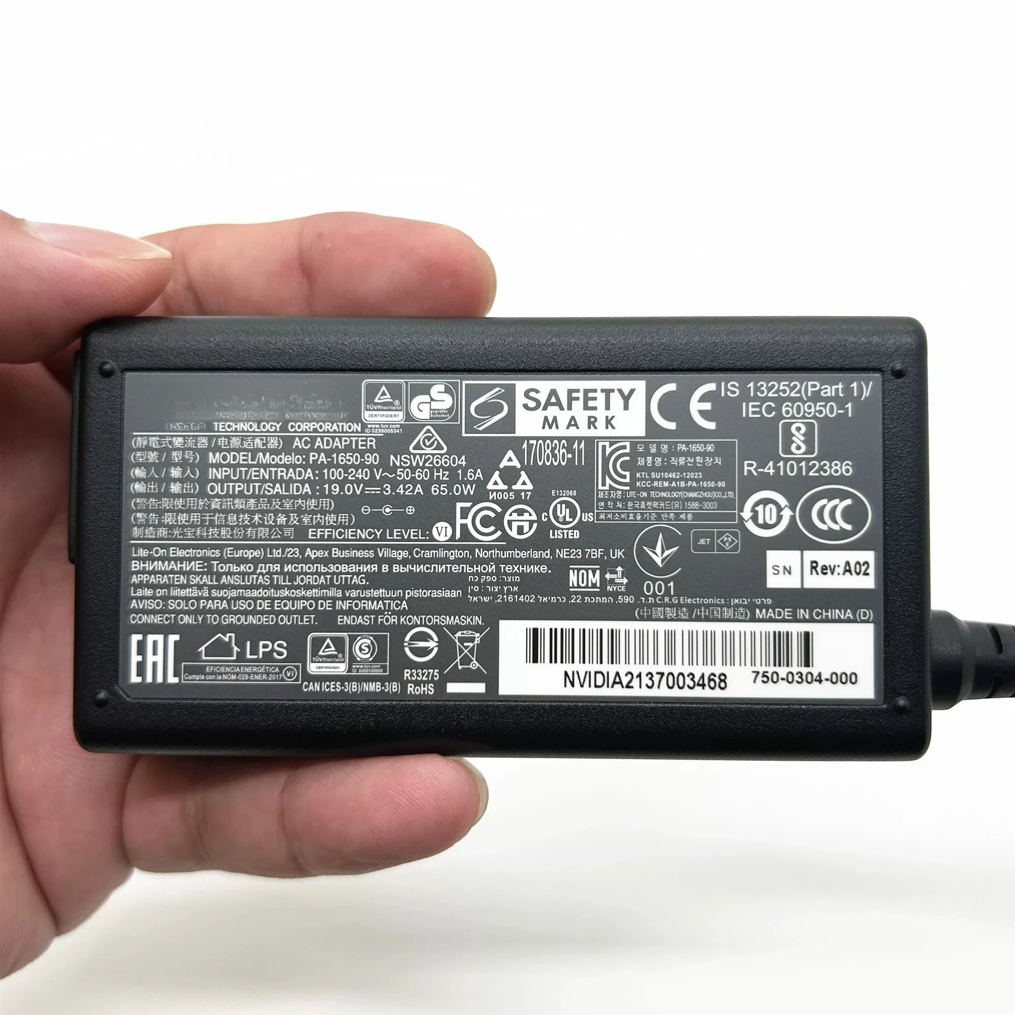 Suitable for LITEON Lite-On PA-1650-90 65W Power Adapter 19V3.42A Laptop Charger
