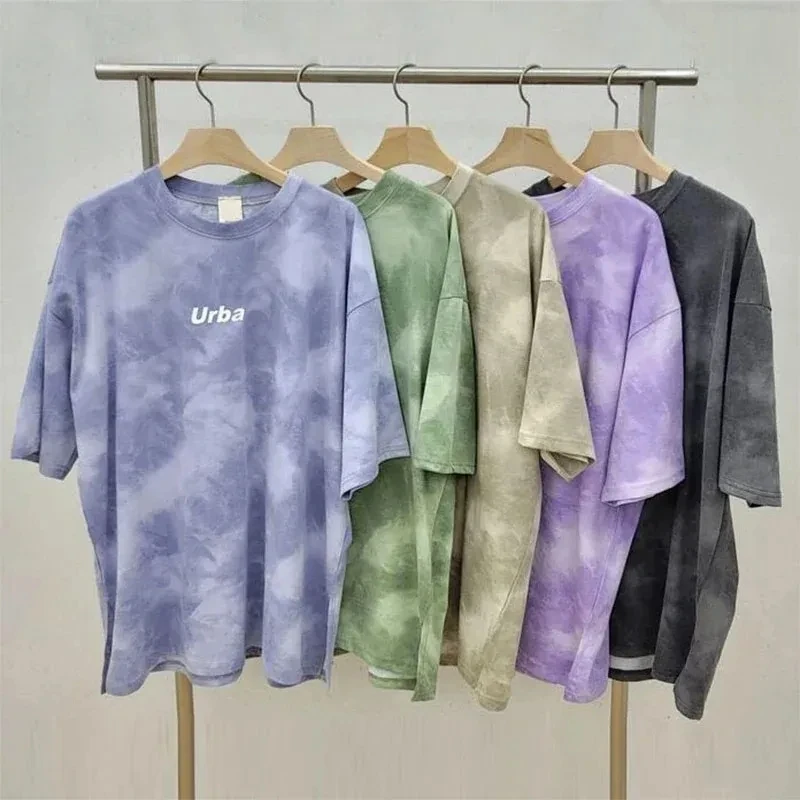 2024 Summer Women Clothing Set Short Sleeve Tshirt+Shorts 2Pcs Camouflage Tie-Dyed Loose Tees Tops Sports Casual Suit New