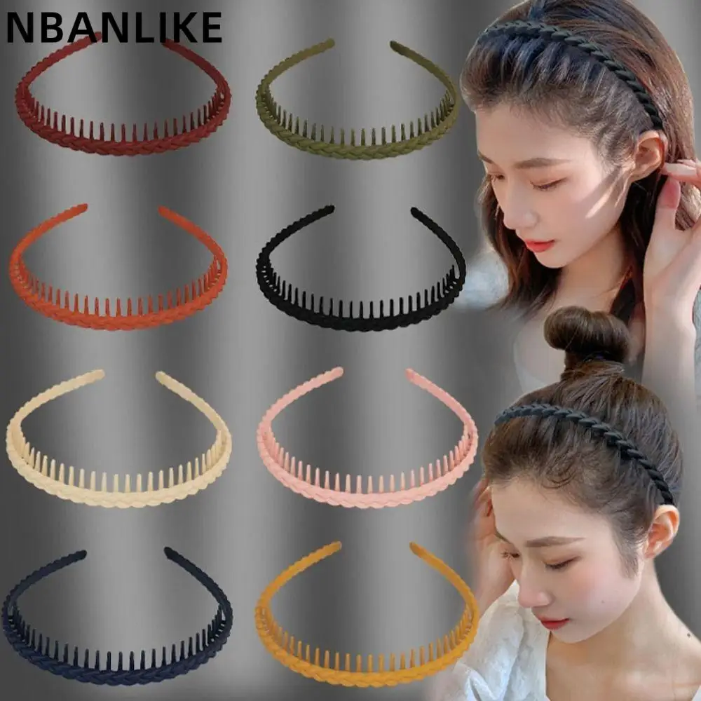 

Acrylic Solid Color Teeth Matte Hair Hoop Retro Non-slip Hairband Hair Accessories