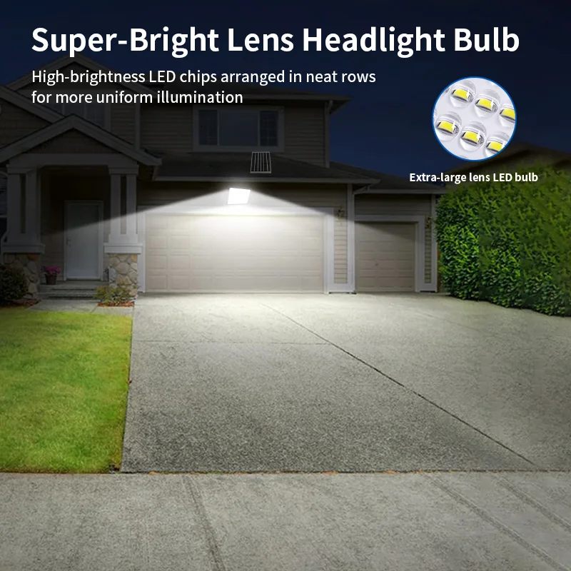 LED Solar Floodlight Outdoor Waterproof IP67 High Brightness Household Outdoor Balcony Corridor Courtyard Lighting Fixture