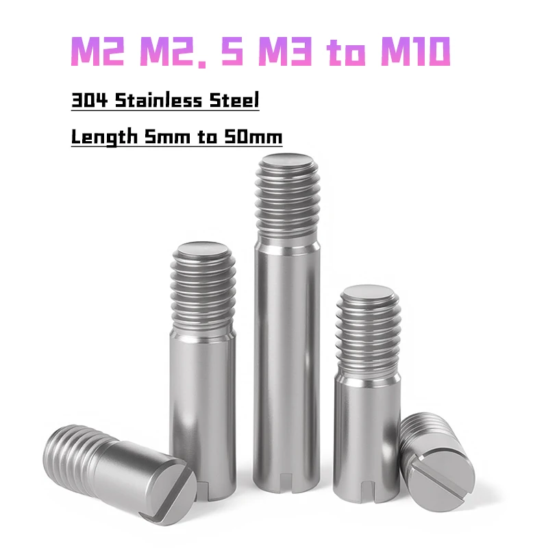 Peijian 304 A2-70 Stainless Steel GB878 M2 M2.5 M3 M4 M5 M6 M8 M10 Outside Thread Solid Dowel Pin Slotted Positioning Roll Shaft