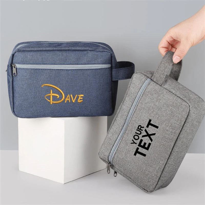 Custom Embroidery Name Man Washbag Groomsmen Gift Toiletry Bag Personalized Dopp Kit Custom Portable Travel Dopp Kit Groom Gift