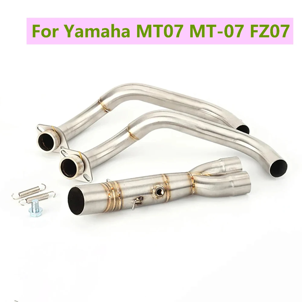 

For Yamaha MT07 Silp On REALZION MT-07 2023 Exhaust Pipe Motorcycle Exhaust Pipe Front Pipe Full Exhaust Pipe 2014 to 2023 CP2