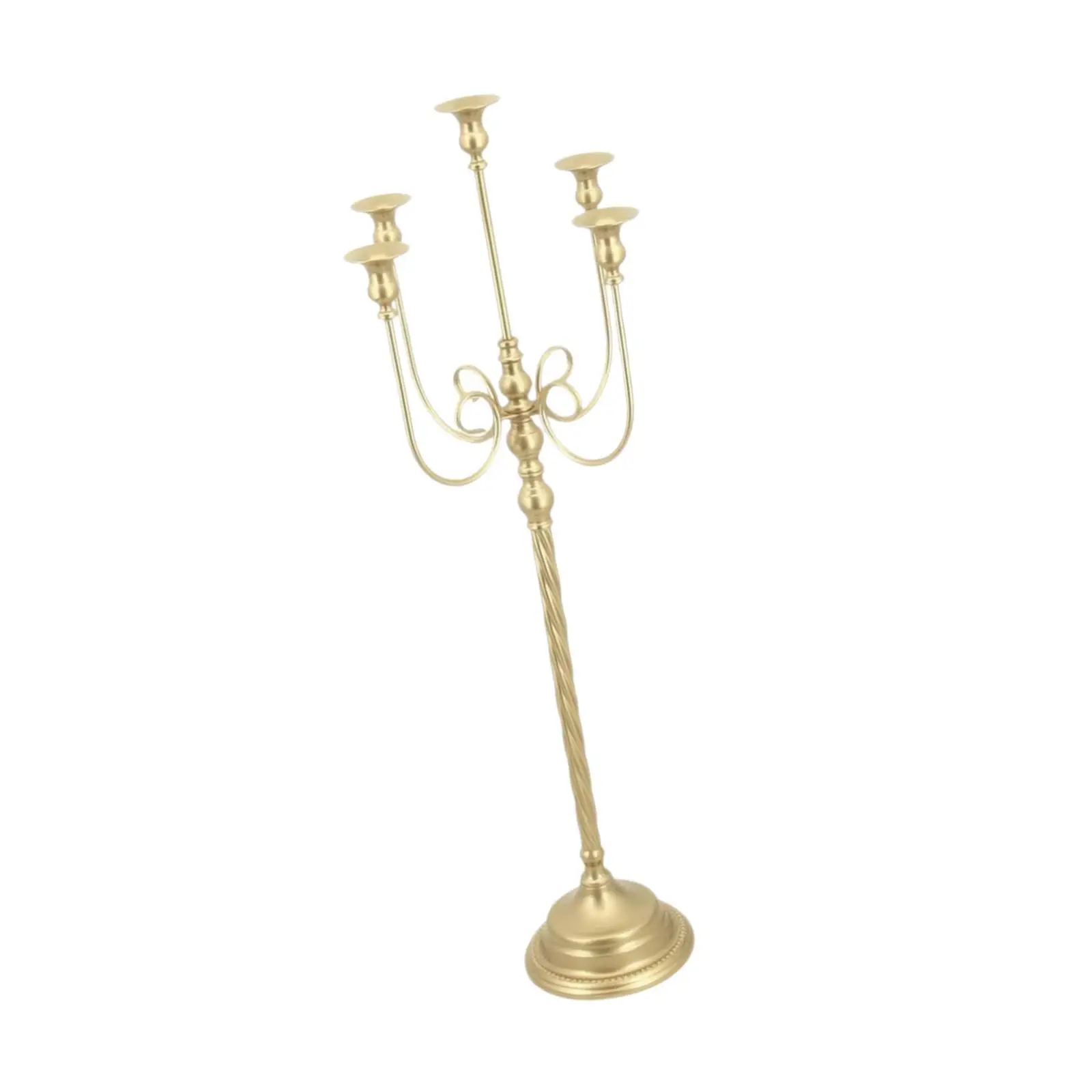 Gold Floor Candle Holder Candelabra Romantic European Sturdy Desktop Ornament Candle Stand for Mantel Party Home Decoration view 4