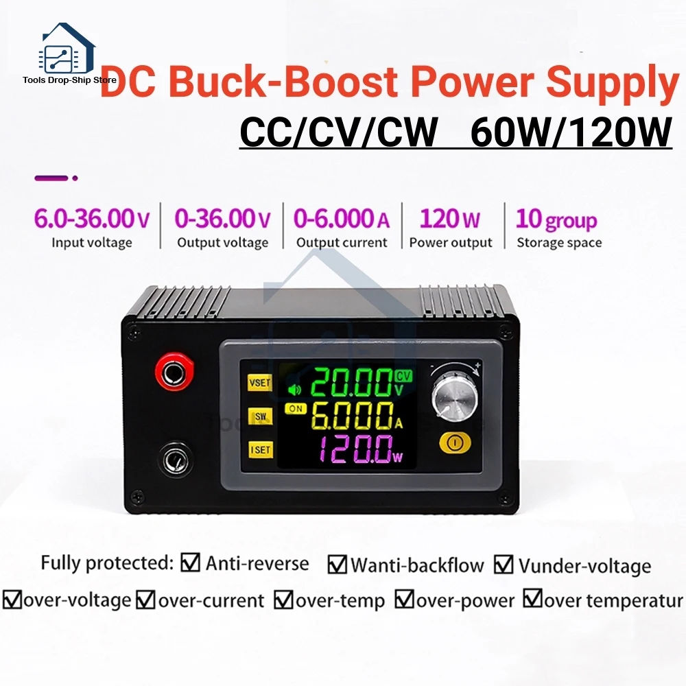 

DC6-36V SK60W/120W CNC Adjustable DC Voltage Regulator Constant CV CC Step Down Module Power Supply Module Buck Converter