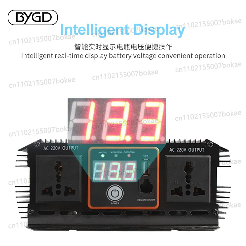 Minimum order quantity: 2 units. 12v 1000w/2000w modified sine wave inverter, high-power solar off-grid system converter