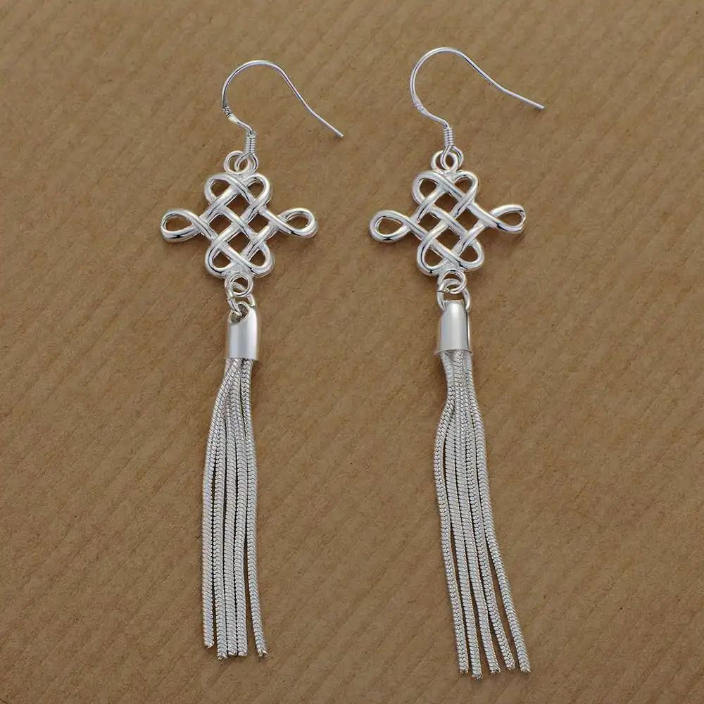 Neue Ohrringe aus 925er-Sterlingsilber mit Quaste für Damen, luxuriöser Hochzeit, Verlobung, Schmuck, Tropfenohrringe, Party-Geschenke