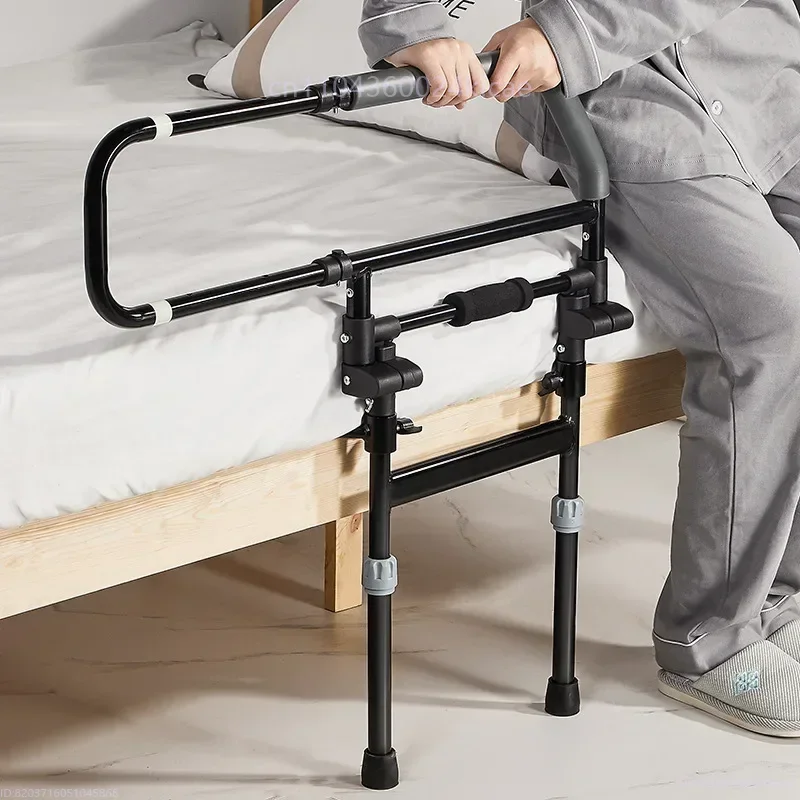 

Elderly Bedside Standing Aid, Foldable Bed Rail, Anti-fall Handrail with Night Glow Warning, Freestanding Support for Seniors