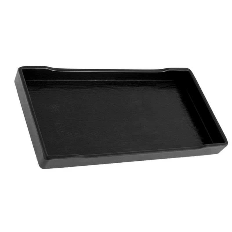 Bandeja Rectangular de plástico para comida, bandeja para almuerzo, color negro, 3 unidades