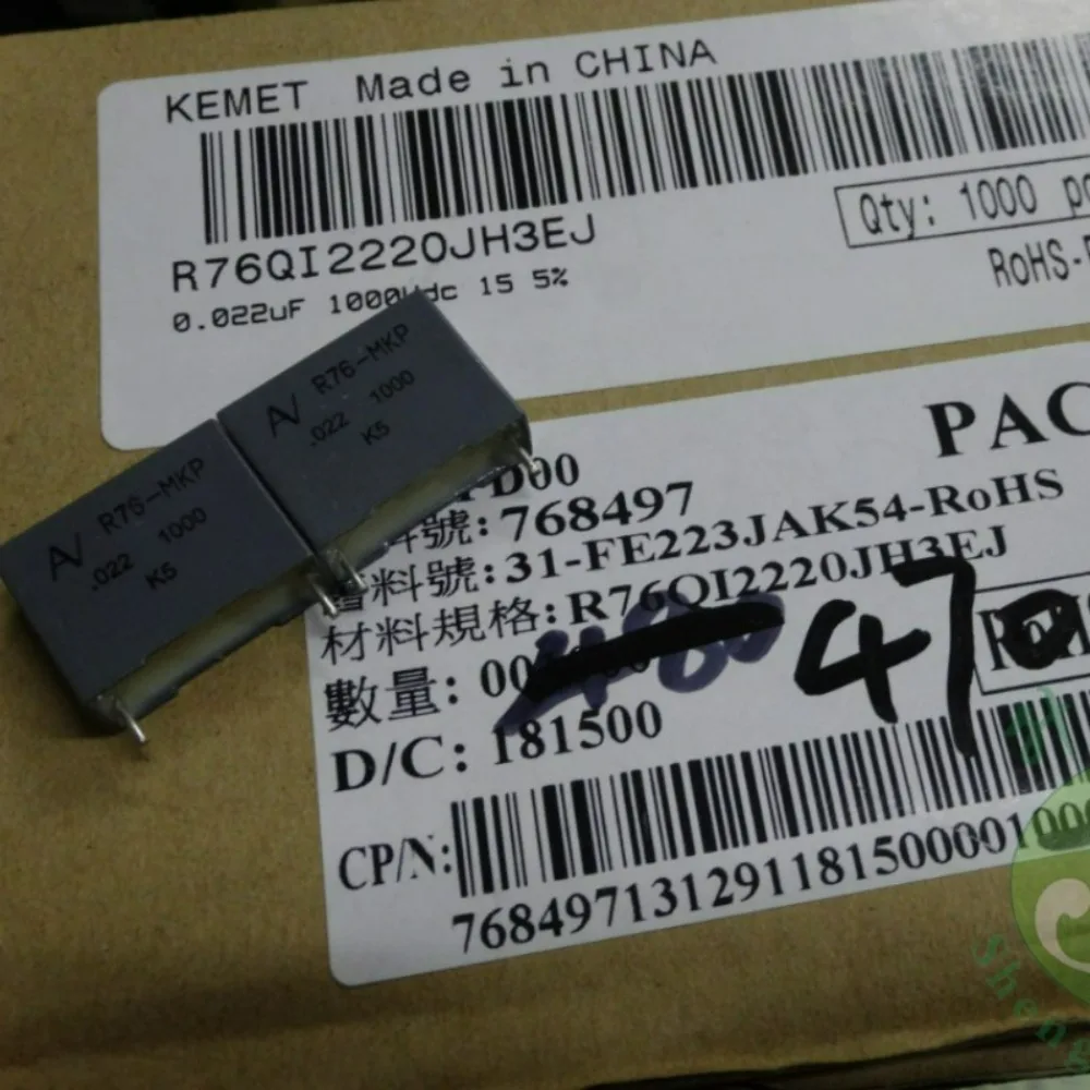 

5pcs/lot AV R76 MKP 0.022uf 1000V 22nf 223 J brand new 15mm film capacitor