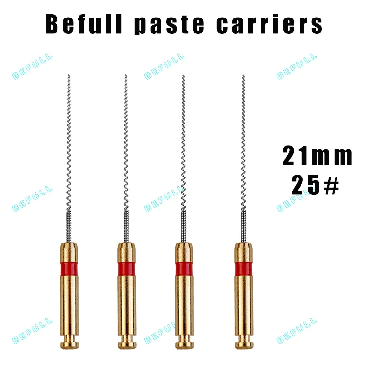 Befull-escariadores endodónticos de 21/25mm, portadores de pasta de Lentulo Dental, fresas de taladro, archivos de endodoncia, materiales de dentista, instrumento, 4 unids/lote por caja