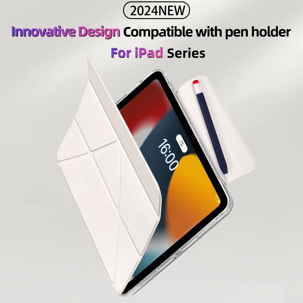 iPad-Hülle - Verstellbare Winkel, Magnetisch Abnehmbar, Acrylrückseite, Stifthalter-Kompatibel, Passend für iPad Pro 11