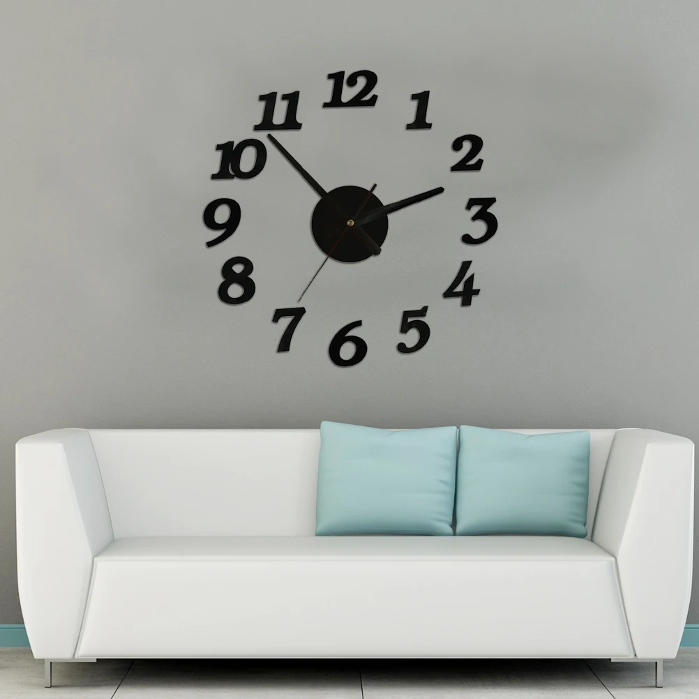 

Creative Wall Clock Silent Decorative Hanging Frameless Resin Metal 12 Numbers Water Resistant Non Toxic Adjustable Size Smooth