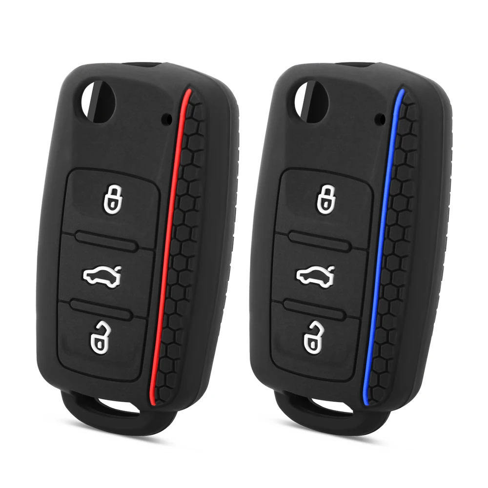 Silicone Car Key Cover For Bora Jetta POLO MK4 MK6 Bora Passat B5 B6 Volkswagen VW Golf4 5 6 7 Superb Tiguan Beetle 3B