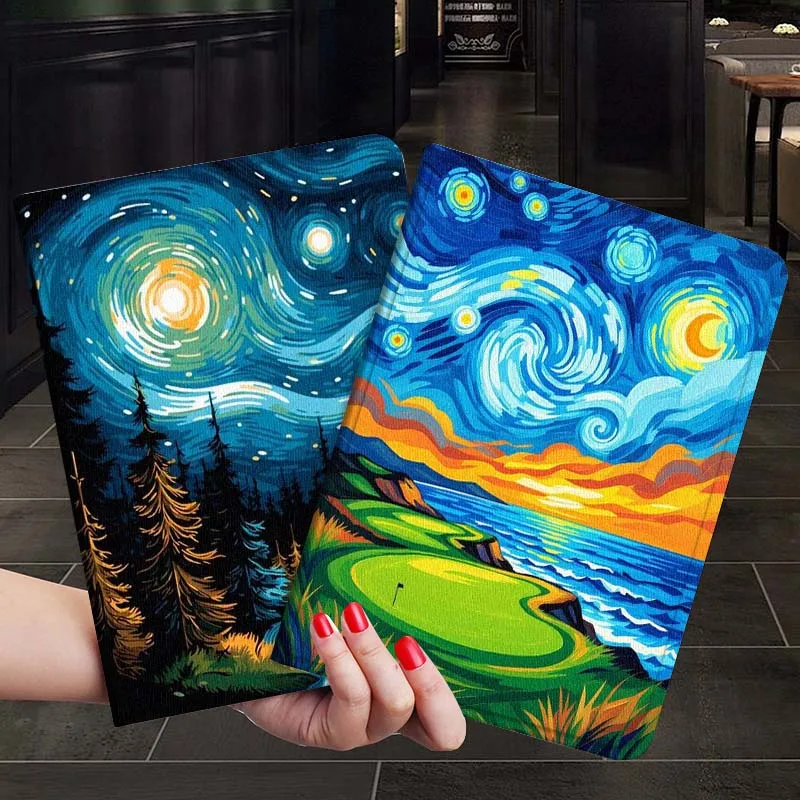 

Cartoon Starry Night Forest Tablet Case For Samsung Galaxy Tab S7 S8 S9 S10 FE Plus 12.4 13.1 Inch