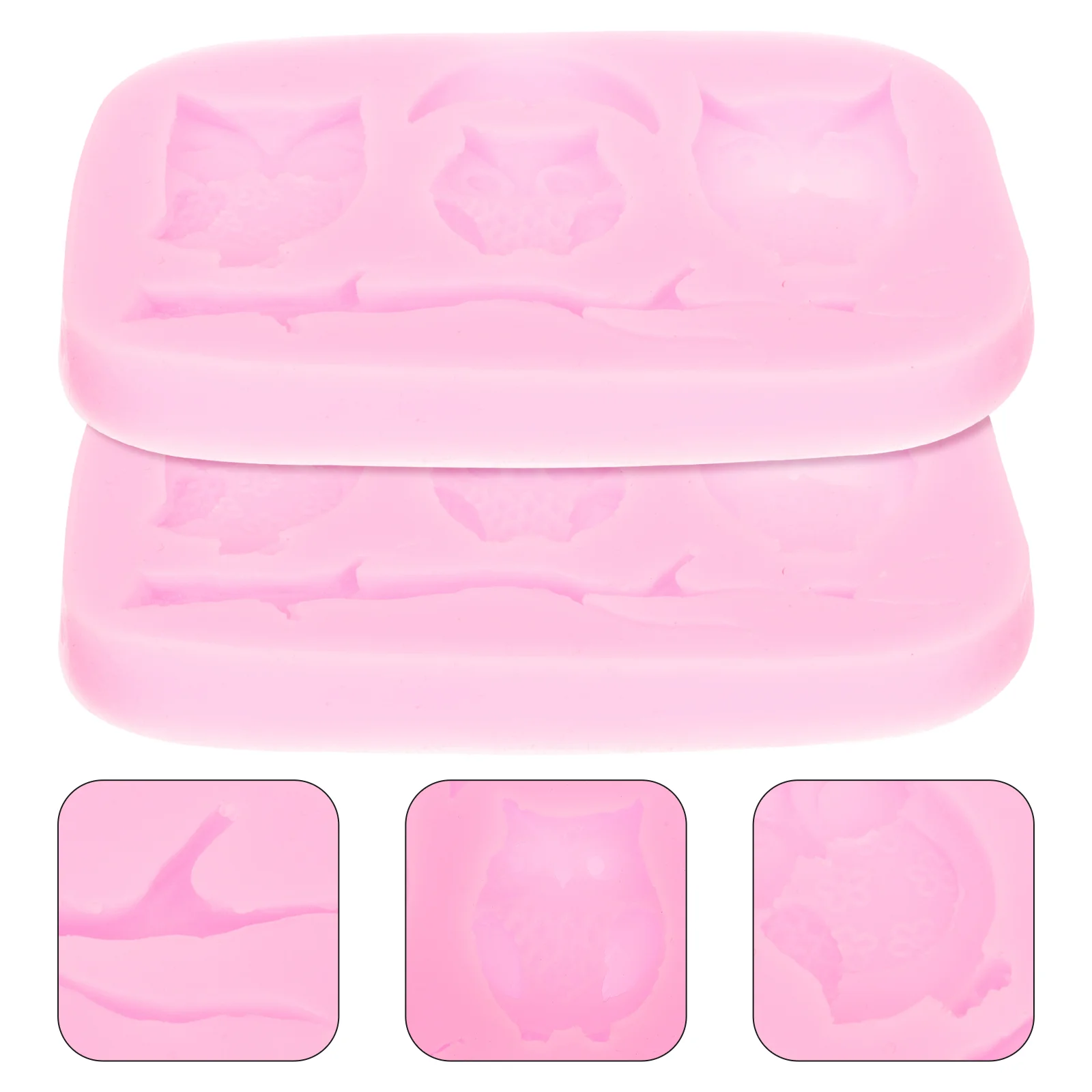 

2 Pcs Baking Silicone Mold Cake Molds Jelly Owl Shaped Maker Fudge Stencils for