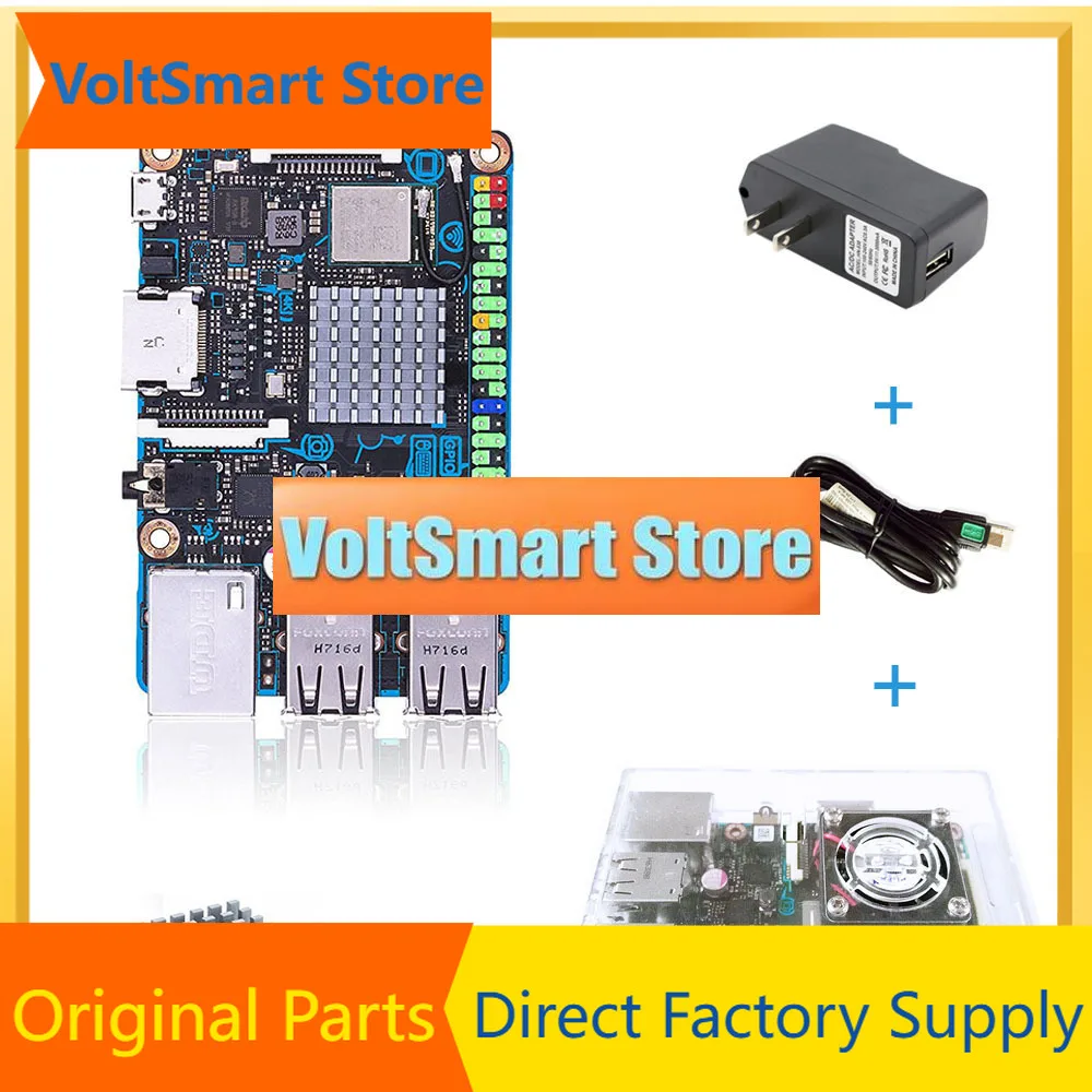 Плата VoltSASUS SBC Tinker Board S с процессором RK3288 SoC 1.8 ГГц, четырехъядерным ЦП, графическим процессором Mali-T764 600 МГц, 2 ГБ LPDDR3 и 16 ГБ EMMC TinkerboardS.