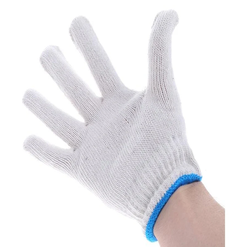 MEMEOKON 10pairs of work gloves white elastic cuff cotton glove gardening work industrial worker gloves