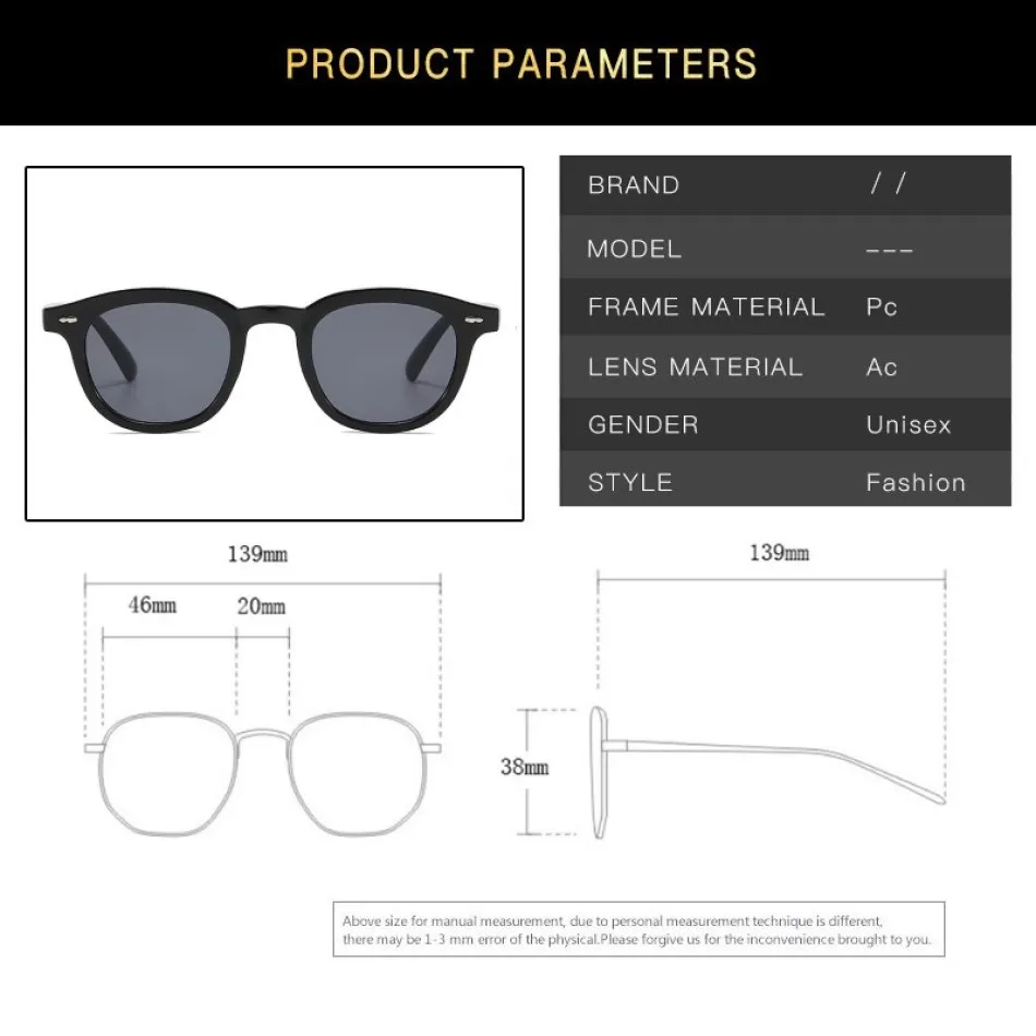 New Small Round Sunglasses for Men Women Vintage Fashion Anti Blue Light Glasses Sun Shades Driving Eyewear view 6