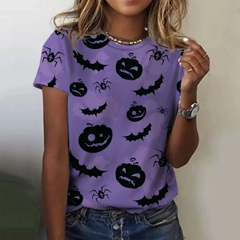 T-shirt stampata in 3D di Halloween di alta qualità t-shirt allentata da uomo a manica corta da donna Casual da donna