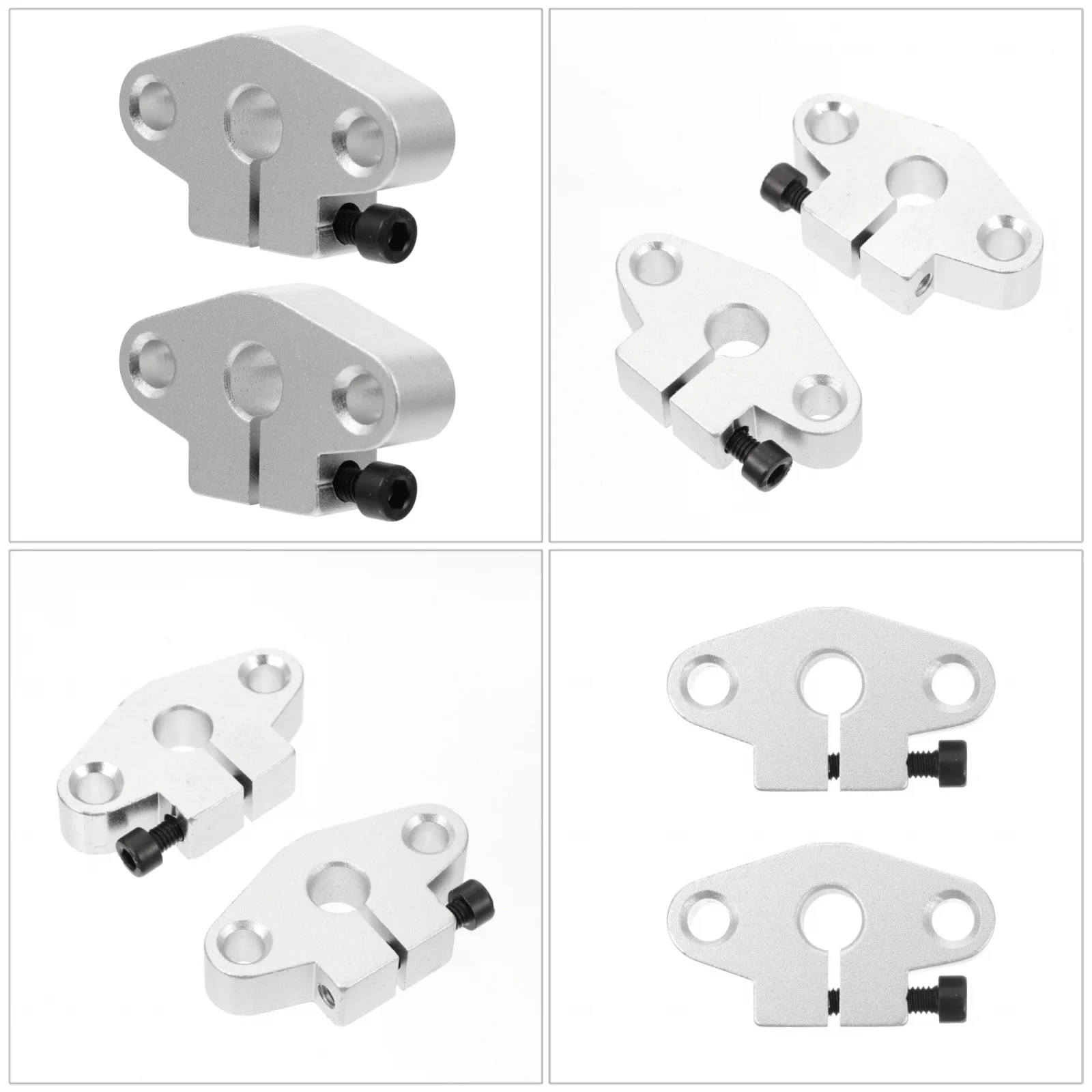 

4Pcs Aluminum Alloy Shaft Support Clamping Bracket for 3D Printer Linear Rail Guide Rod Bearing Support Base Printer Accessories