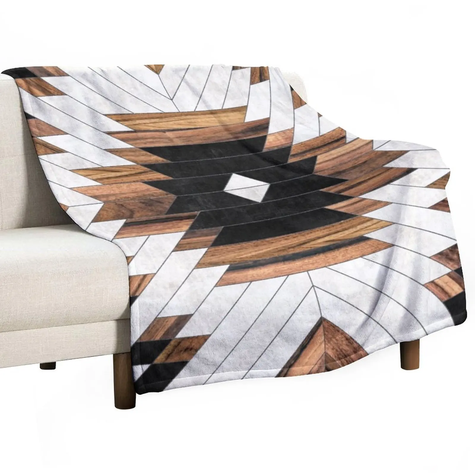 

Urban Tribal Pattern No.5 - Aztec - Concrete and Wood Throw Blanket Luxury Brand Thin Blankets