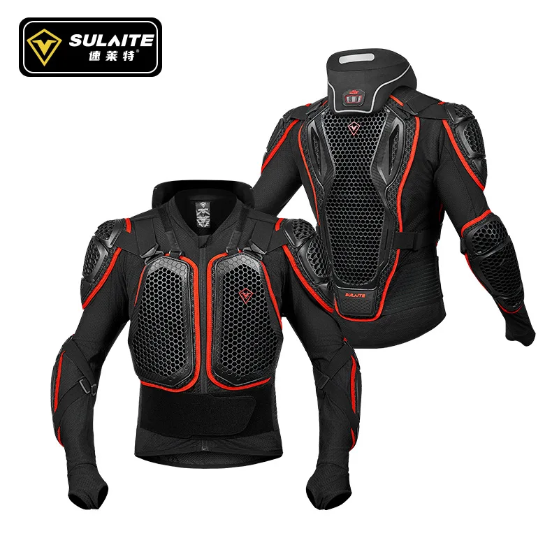 Motorcycle anti-fall hard armor clothing with neck protector motorcycle riding armor slim cross-country riding armor