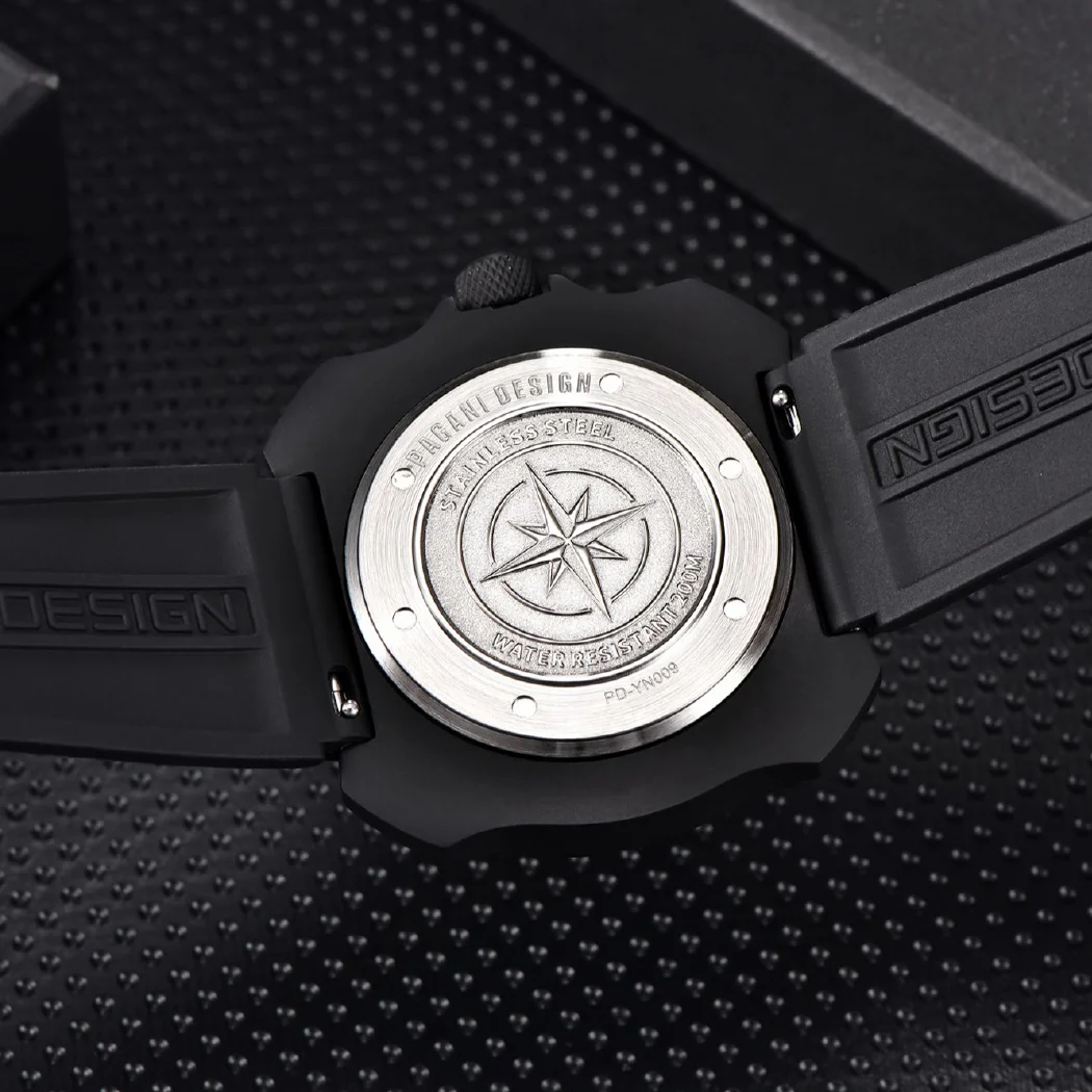 PAGANI تصميم جديد للرجال ساعات اليد الميكانيكية الفاخرة التلقائي ساعة للرجال الأسود الصلب 100 متر مقاوم للماء NH35 ساعة