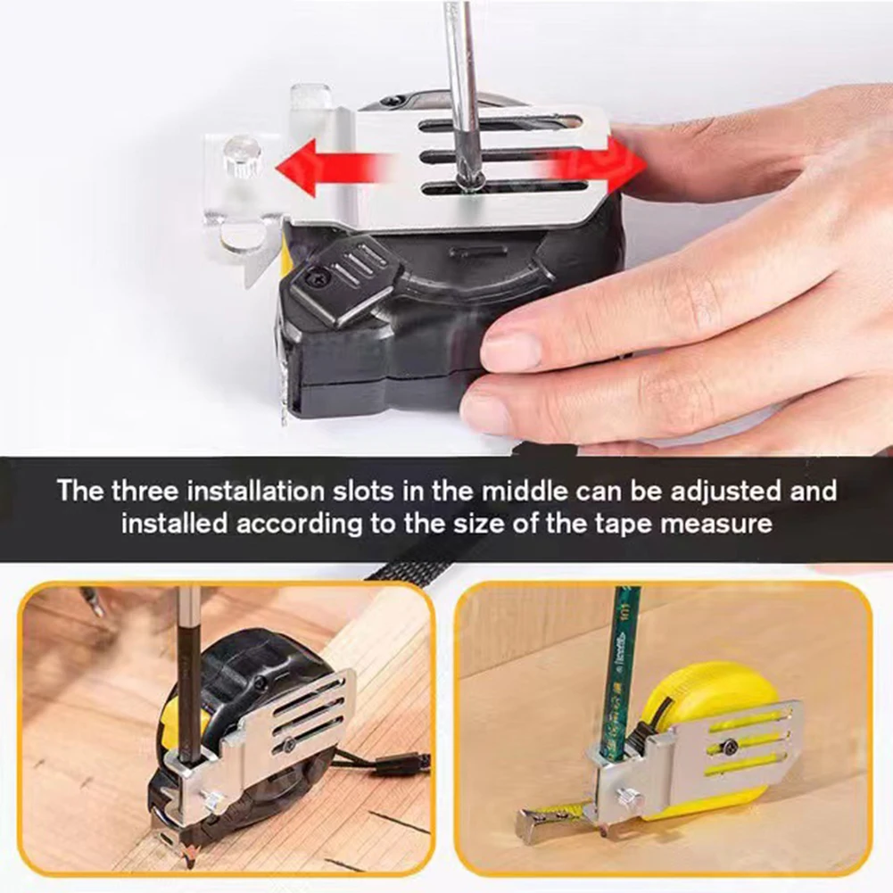 Measuring Tape Clip Precision Gadgets Fixed Measuring Tape Clip Corrosion-prevention Stainless Steel for Draw Arcs Measure Marks