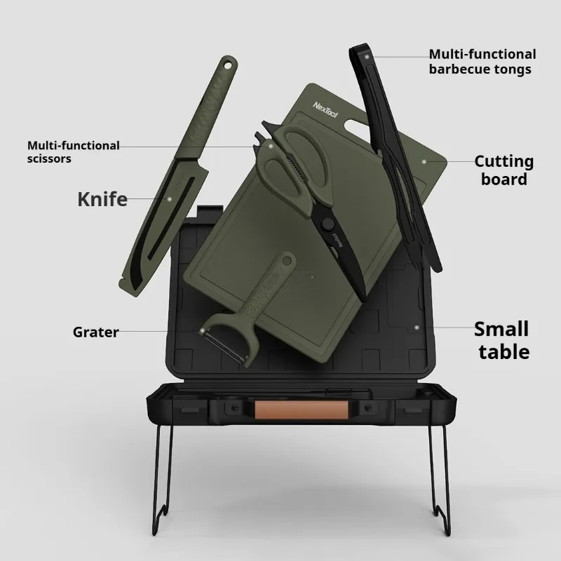 Lightweight Barbecue Storable Kitchenware Set Detachable Convenient Chopping Board Multifunctional Camp Cooking Supplies