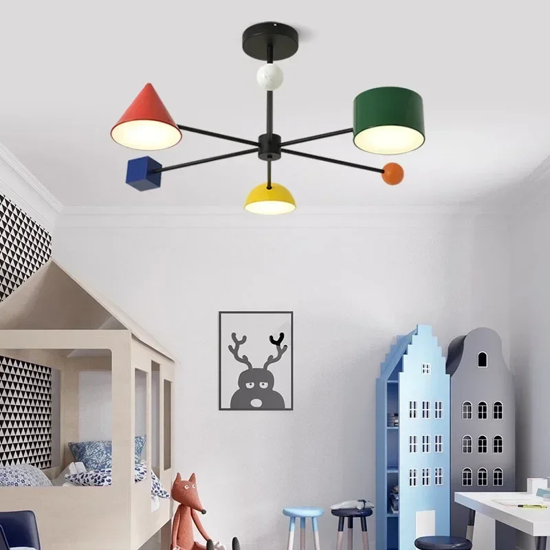Modern LED Kids Chandelier Cute Hanging Lamp for Children Bedroom Living Room Home Indoor Ceiling Light Fixture Decor