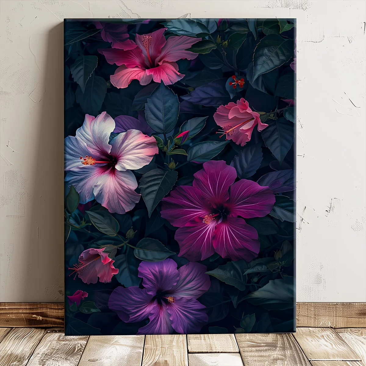 (No frame)2D Flat, 1pc Morning Glory Flower Poster - Wrap-Around Wood Frame Canvas, Colorful Suitable for Home Office Decor,