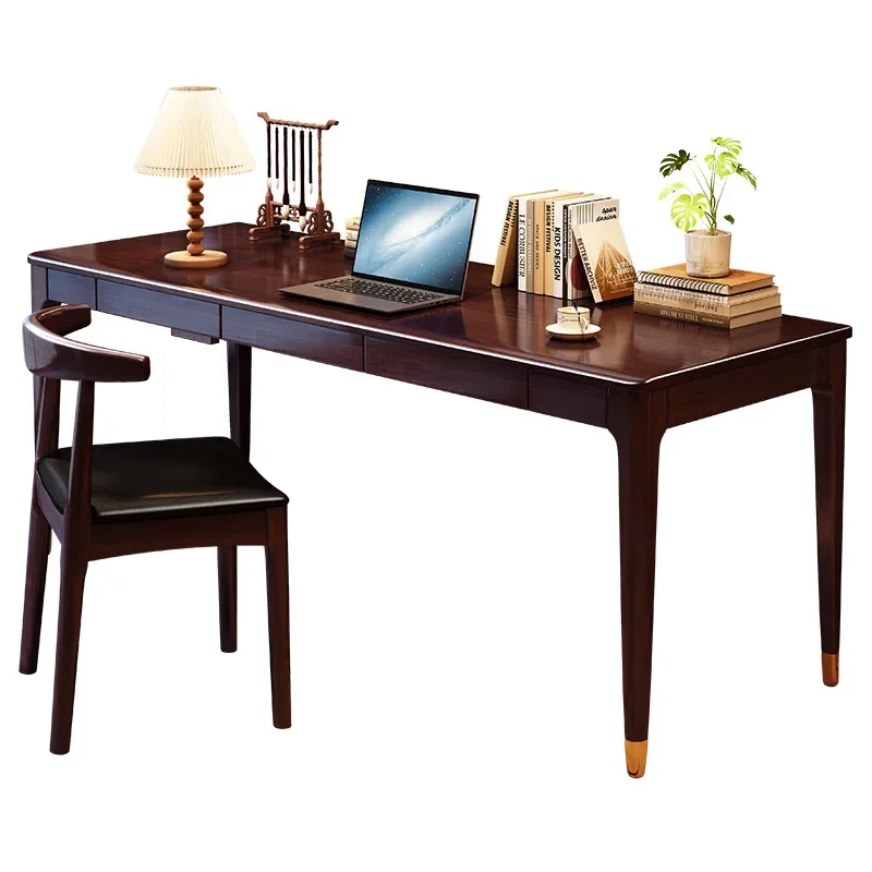 New Chinese-style solid wood computer desk, calligraphy table, home modern student writing, simple office