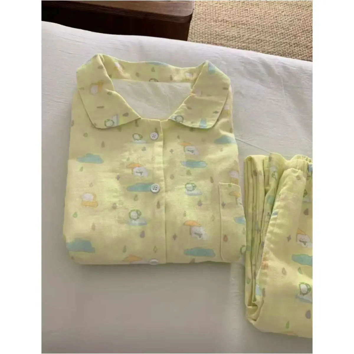 

Healing Cloud Cotton Sleepwear Set for Women Spring Autumn Comfortable Home Clothes Dog Print Sweet Cute Style Short Sleeve