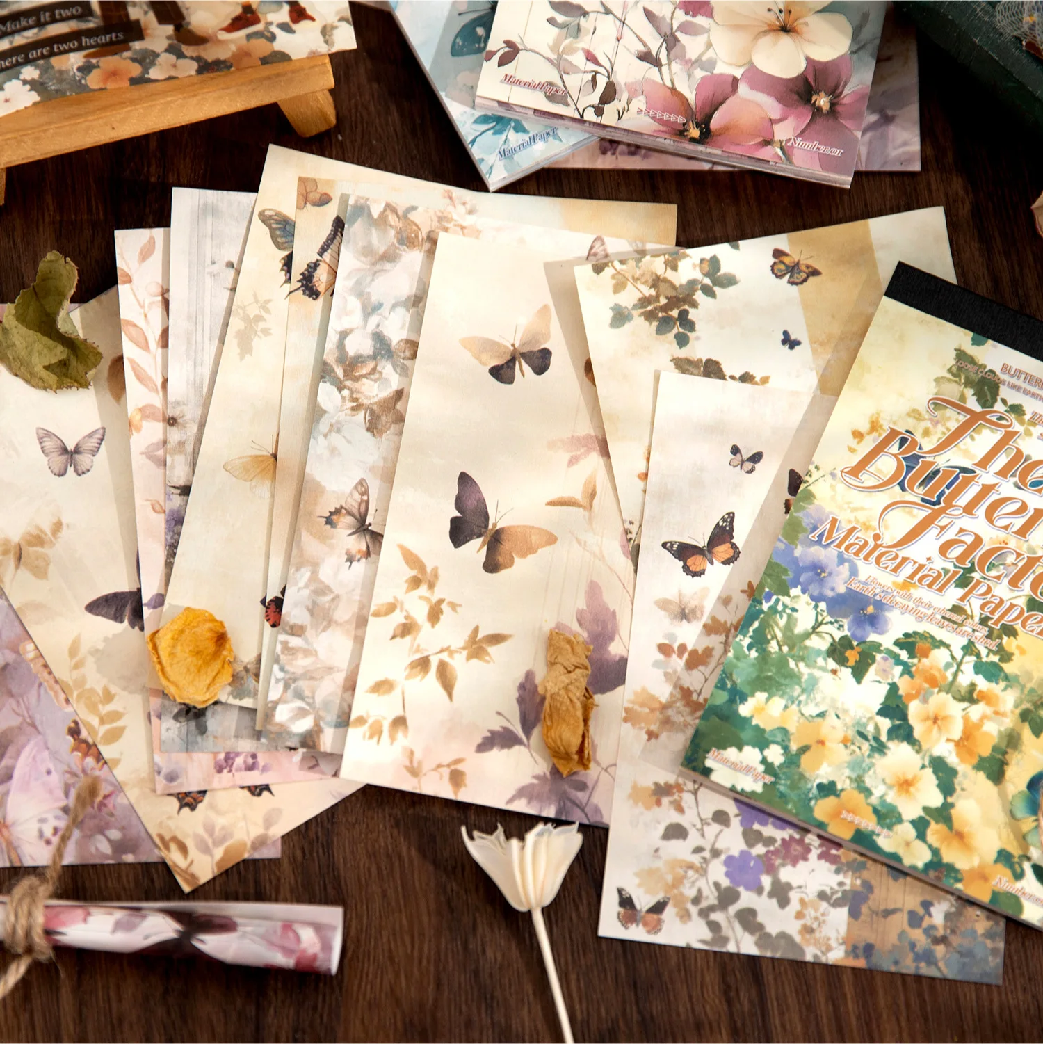 30pcs/lot Memo Pads Material Paper  Butterfly Factory Junk Journal Scrapbooking Cards Retro Background Decoration Paper