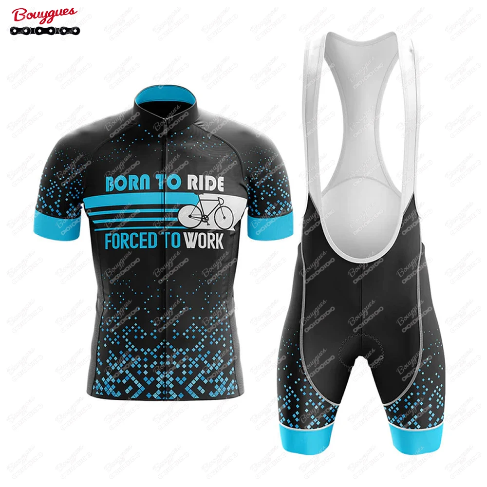 Born To Ride Retro Cycling Jersey Set Classical Bicycle Suit Bike Short Sleeve Men Bib Shorts Clothes Por Team Triathlon Maillot