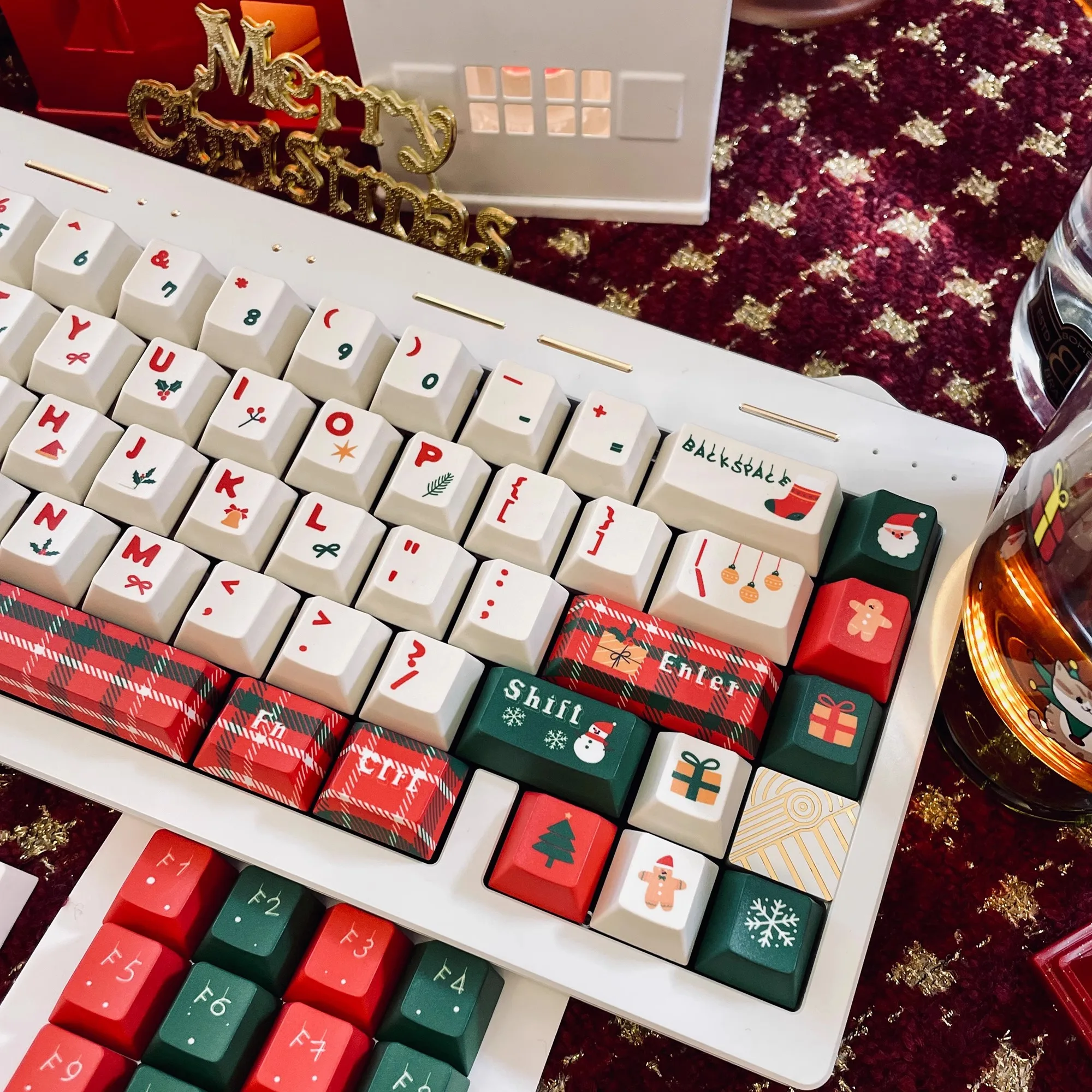 Christmas Ginger candy Theme PBT Keycaps Cherry Profile For Machanical Keyboard