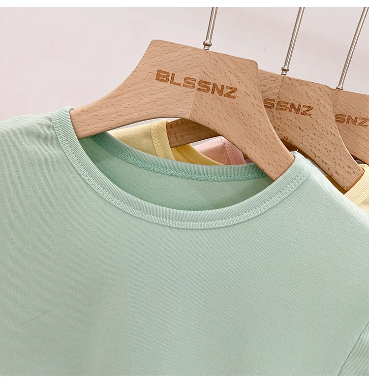 Zjaiss 2026 Sommer Neues Design Slim Fit Basic Top Trendiges Damen Baumwoll-Kurzarm-T-Shirt Einfarbig Vielseitiges O-Neck Tee – Detail 34