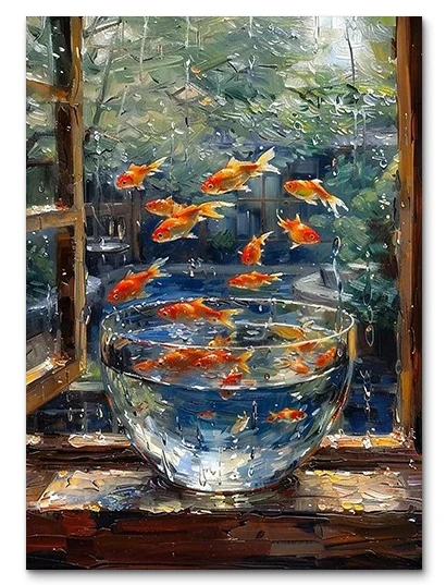 Digital Diamond Painting By Numbers Goldfish Diamond Art Wall Decor  Handmade DIY for Game Room or Living Room Frameless